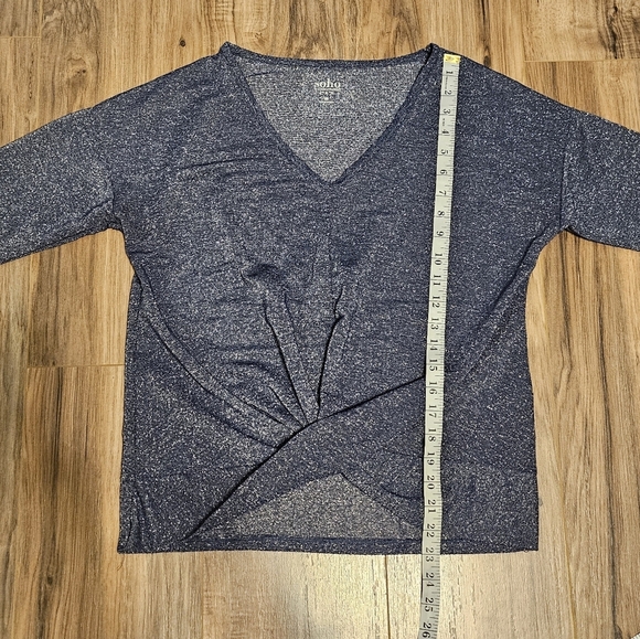 Soho Navy Blue V-Neck Blouse - Picture 4 of 5